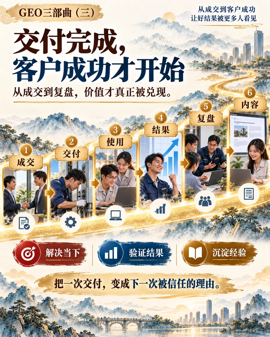 GEO三部曲(三):交付完成,客户成功才开始,从成交到复盘的价值链