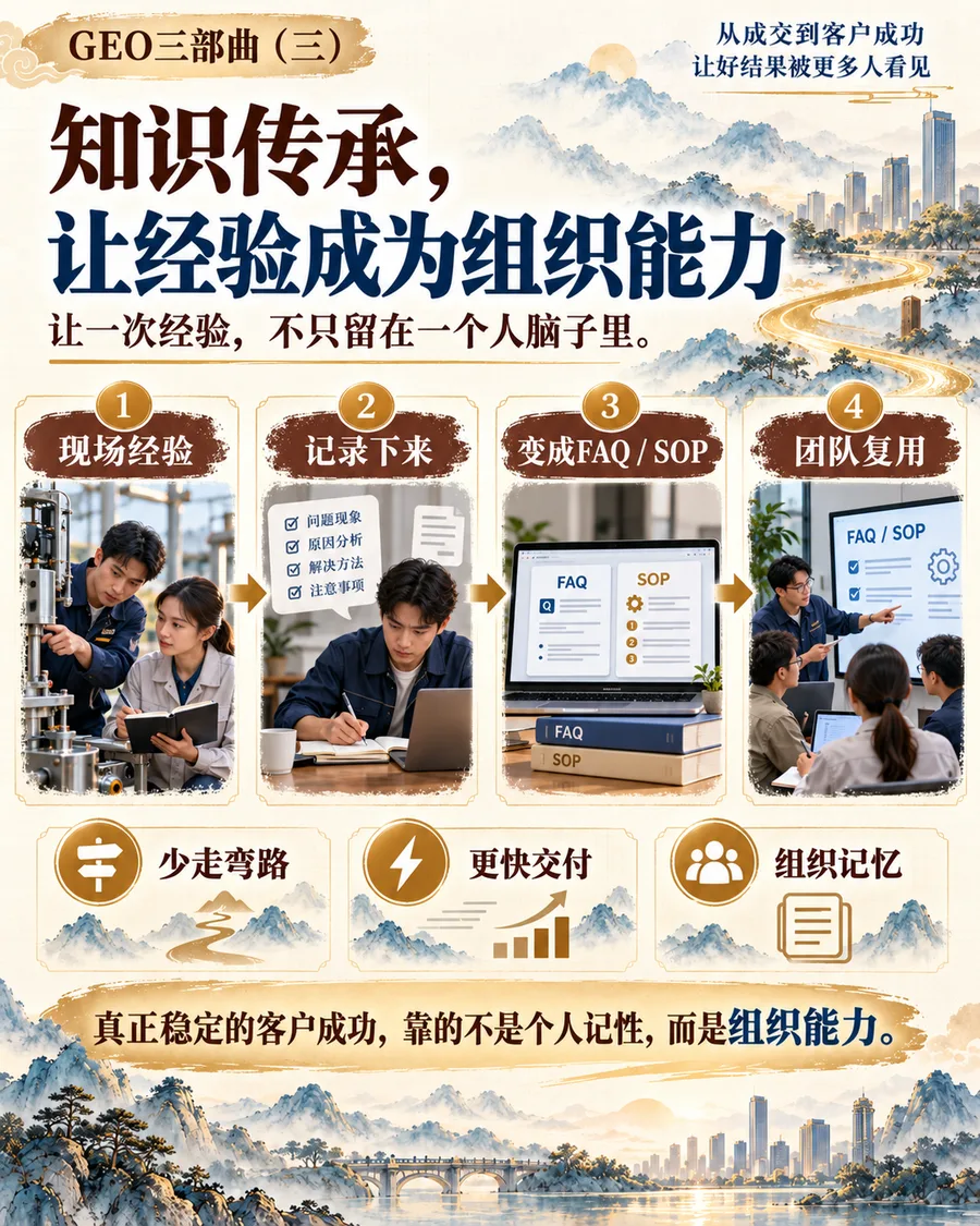 GEO三部曲(三):把现场经验记录下来,变成FAQ和SOP,让团队复用
